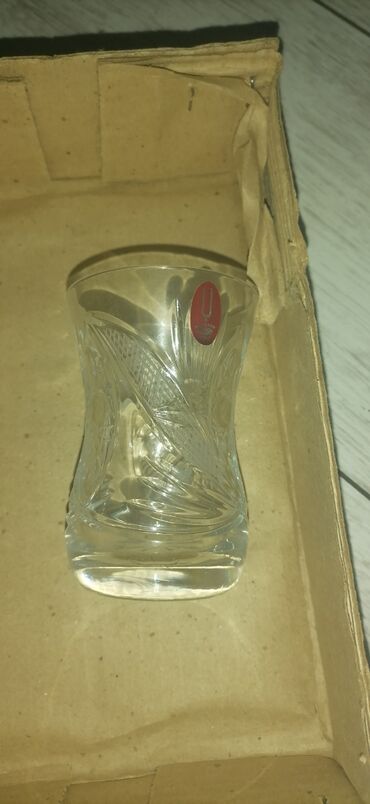 armudu stakan: Çay dəsti, Xrustal, 6 nəfərlik, Çexiya