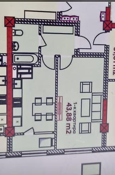1: 1 комната, 43 м², 12 мкр Элитка, 10 этаж, ПСО (под самоотделку) — 4