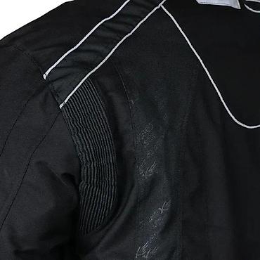 tailor and sons: Muška motociklistička jakna u crnoj boji, sa detaljima brenda ATROX — 7
