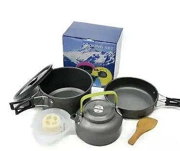 mdf slike: Set posuđa za kampovanje 12 delova aluminijum otporan na. set posuđa — 1