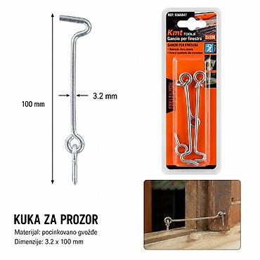 KMT Za vrata i prozore 9368847 Kuka za prozor/vrata od pocinkovanog