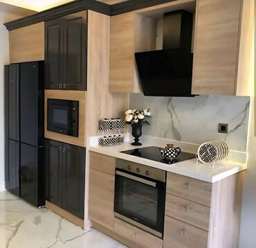 Sifarişlə mətbəx mebeli: Sifarişlə mətbəx dəsti, Özü çəkən petlələr, MDF, Kredit yoxdur, Pulsuz çatdırılma — 13