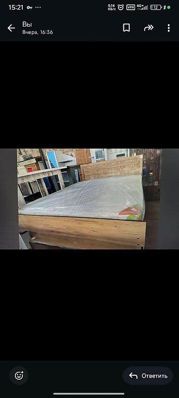 Двуспальные кровати: Двуспальная кровать, Новый, С матрасом, длина - 200 см — 12