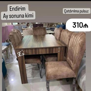 Masa və oturacaq dəstləri: Qonaq otağı üçün, Yeni, Açılan, Dördbucaq masa, 6 stul -da lalafo.az — 12 Masa və oturacaq dəstləri: Qonaq otağı üçün, Yeni, Açılan, Dördbucaq masa, 6 stul — 12