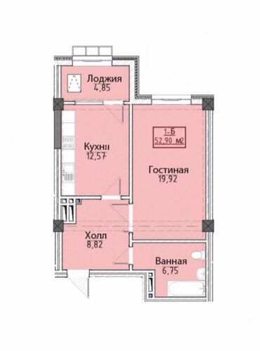 отдых на южном берегу: 1 комната, 53 м², Элитка, 7 этаж, ПСО (под самоотделку)