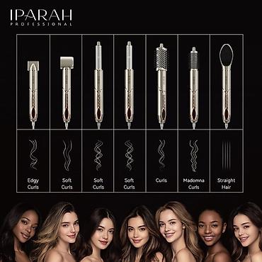 Бытовая техника: №: 13822 Məhsulun adı: Saç formaverici Iparah P-510G 7‑in‑1, Qara — 2