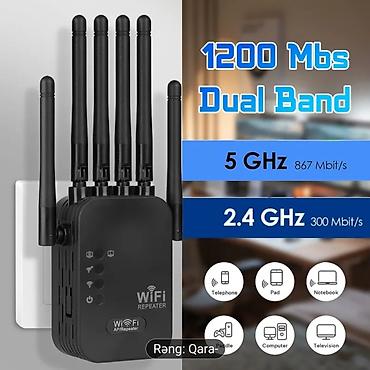 internet güçlendirici: Wi‑Fi 6 AP/Repeater – 1200M, Dual‑Band (2.4 GHz + 5 GHz) - 1200 Mb/s — 3