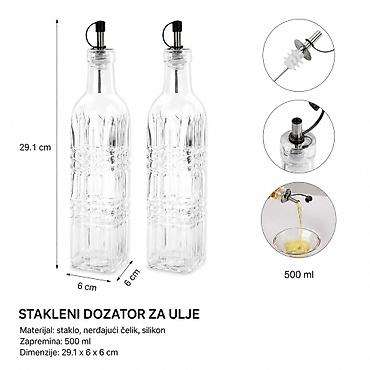 KMT Staklena 5412057 – stakleni dozator za ulje Elegantna staklena