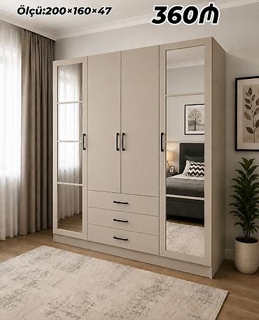 guzgu boydan: Yataq otağı üçün geniş dolab - Ölçü: 200 × 160 × 47 sm (şəkildə — 1