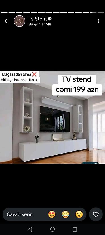 embawood kitab refi: Yeni, Düz TV altlığı, Polkalı — 1