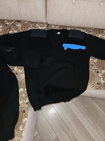 черные мужские свитера: Мужской свитер, 4XL, цвет - Черный — 4