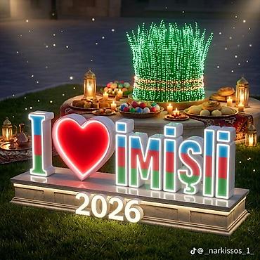 barber reklam: LED işıqlandırmalı “I ❤️ İmişli 2026” dekor konstruksiyası - — 1
