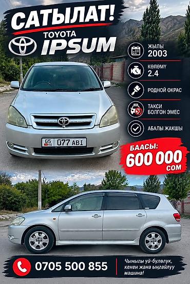 140 500: Toyota Ipsum: 2003 г., 2.4 л, Автомат — 1