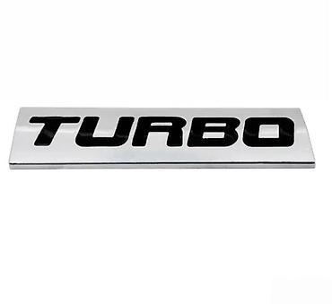 Auto delovi, gume i tjuning: Auto znak Turbo - samolepljiv. Metalni znak turbo - hromiran - — 1
