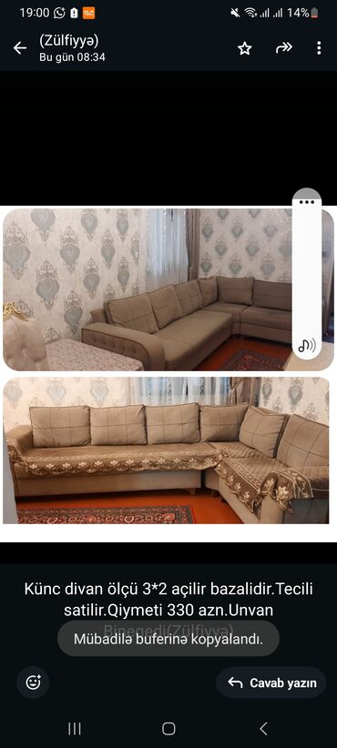 Mebel: Künc divan