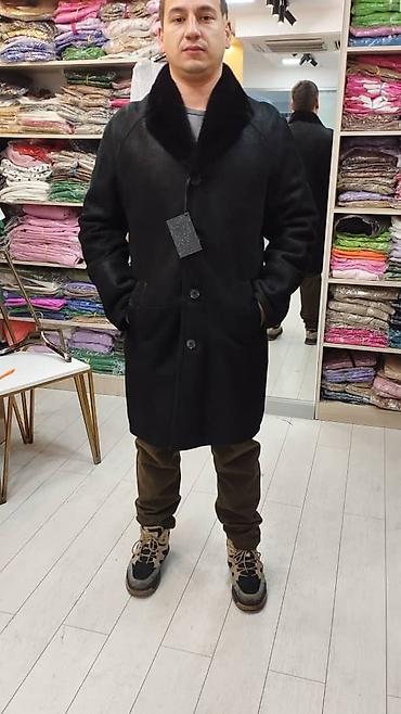 Дубленки: Мужская дублёнка из натуральной овчины - Цвет: глубокий чёрный. - — 5