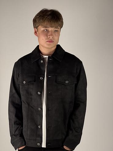 lacoste original: Мужская куртка-джинсовка, цвет черный - Классический крой с прямой — 1