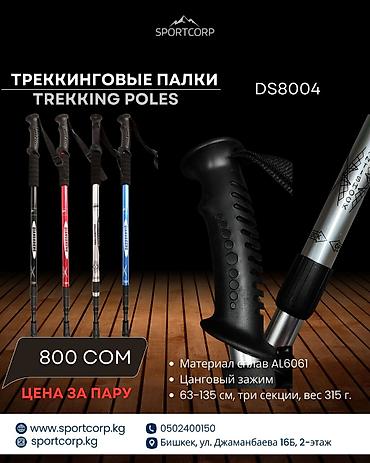 кэмп: Продажа треккинговых палок, проката нет. Цена 400 сом за штуку, 800 — 7