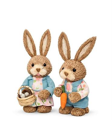 Figure: Dekorativni zeka figure – par - Materijal: prirodna vlakna/rašćka — 2