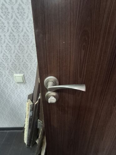 пластиковые двери межкомнатные: Межкомнатная дверь со стеклом, Двустворчатая, цвет - Коричневый, 2 * x 60 см