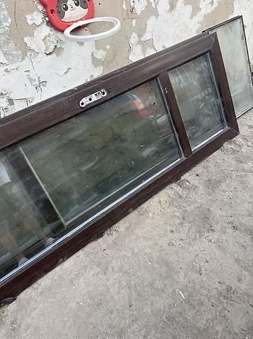 window: Под б/у (почти новая)Пластиковое двери с импостом, ламинация под — 2