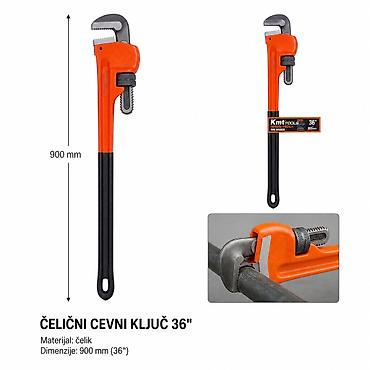 KMT čelični cevni ključ 36" (900 mm) Opis: - Profesionalni cevni