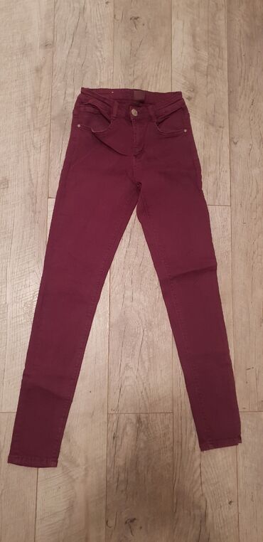 pantalone s: XS (EU 34), Visok struk, Ravne nogavice