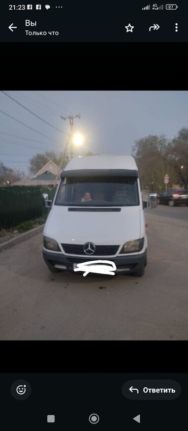 mercedesbenz sprinter прадажа: Mercedes-Benz Спринтер: 2001 г., 2.7 л, Механика, Дизель, Бус