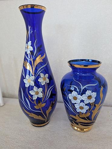 Вазы: ВАЗЫ БОГЕМИЯ!!! ЧЕХИЯ!!! Набор из двух декоративных ваз из — 1