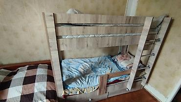 Uşaq mebeli: İki mərtəbəli uşaq çarpayısı - Material: ağac fakturalı laminat/MDF — 1