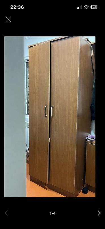 İki qapılı paltar şkafı - Material: ağac teksturalı laminat - Rəng