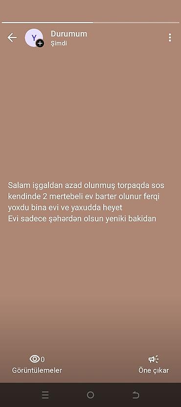 bartee: 2 mertebeli ev barter olunur — 1