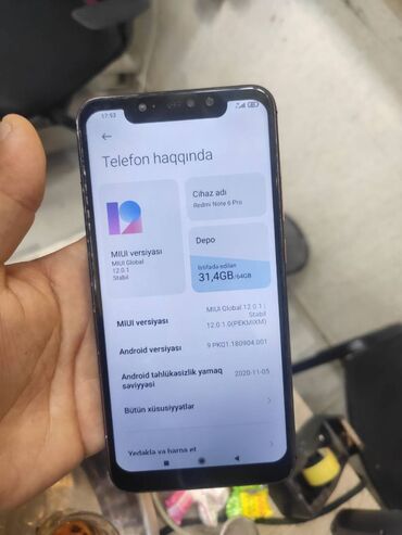 Redmi Note 6 Pro, 64 ГБ, цвет - Розовый, Сенсорный, Отпечаток пальца, Две SIM карты