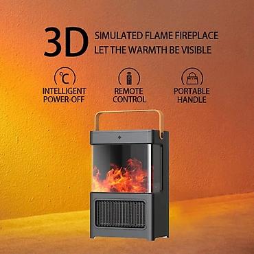 istilik radiatorlari: Elektrik kamin Simulyasiya edilmiş alov effekti: Məhsul real alov — 3