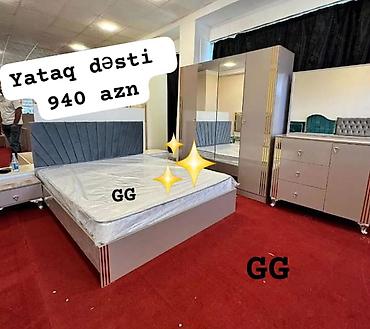 Yataq dəsti – 940 AZN - Komplekt: çarpayı (mattras ölçüsünə uyğun