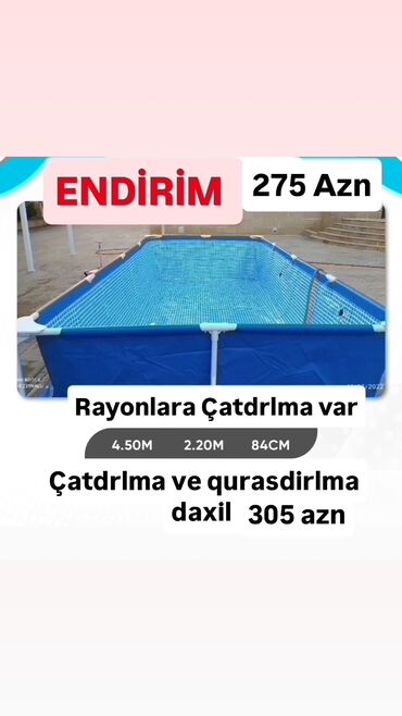 qəbələdə kirayə evlər hovuzlu: Yeni Karkas Hovuz Intex, 4.1 - 5 m, ≥ 5001 l