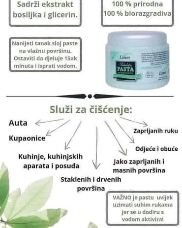 aksa kreveti za decu: Limes Selecta pasta za domaćinstvo sa ekstraktom bosiljka i
