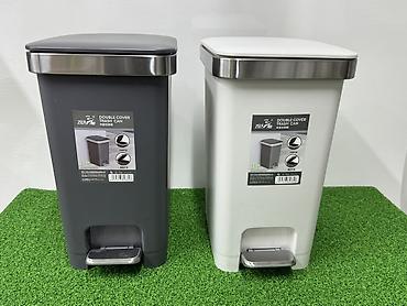 Хозтовары: Педальное мусорное ведро Double Cover Trash Can - Объемы: 15 л и 25 л — 1
