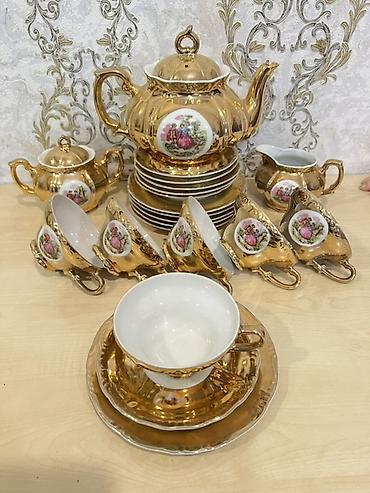 çay servisi: Çay dəsti, rəng - Qızılı, Farfor, Madonna, 6 nəfərlik, Yaponiya — 1