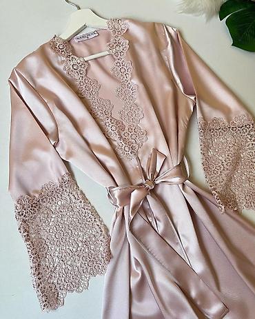 Пеньюары: Пеньюар, Шелк, Длинная модель, Турция — 3