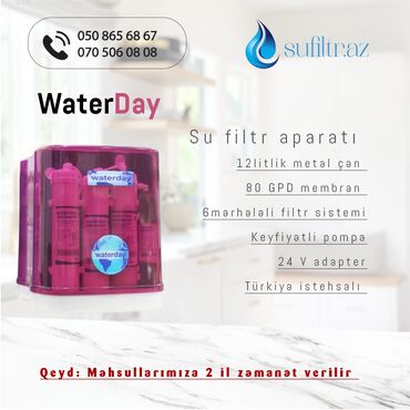 su filtiri qiymetleri: Su filtri Waterday su filtri 6 mərhələli Filtrlərə 2 il zəmanət