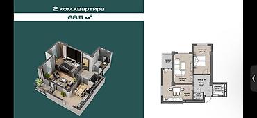 1200: 2 комнаты, 68 м², Технопарк Элитка, 11 этаж, ПСО (под самоотделку) — 3