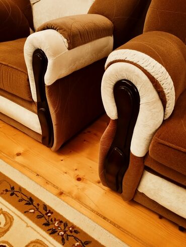 Divan və kreslo dəstləri: Divan, 2 kreslo, Bazasız, Açılmayan — 5