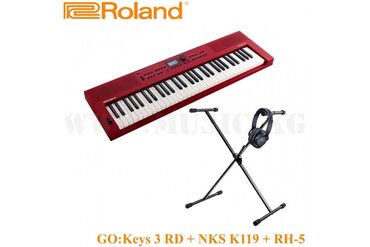 Другие музыкальные инструменты: Акция!!! Синтезатор Roland GO:KEYS 3 (DARK RED) + стойка Nomad