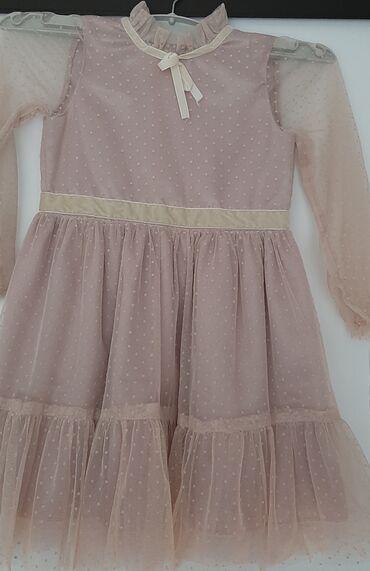 узбекские наряды: Детское платье, цвет - Бежевый, Б/у