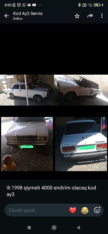lada diskləri: VAZ 2107 sedan, 1998-ci il buraxılışı. Ağı rəng, 4 qapı, arxa — 1