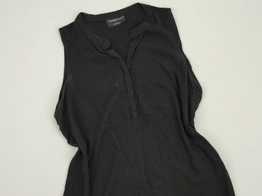 czarne bluzki krótki rekaw: Blouse, L (EU 40), condition - Very good