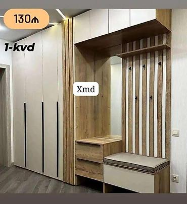 ikinci el stular: Dəhliz üçün müasir qarderob-komplekt - Dizayn: açıq ağ-krem və təbii — 1