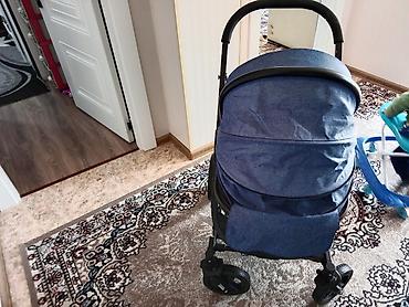 kidilo коляска 3 в 1: Uşaq arabası – universal tip, mavi rəngli kapot və oturacaq, qara — 1
