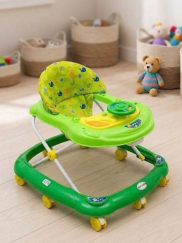 iwlenmiw stullar: Uşaq gəzdirəni / yerişi üçün “baby walker” - Rəng: yaşıl-sarı, şən — 1